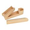 Pencil Case - Cream - Natural Wood - 3 Compartments - 20 Cm Ruler Lid - Child