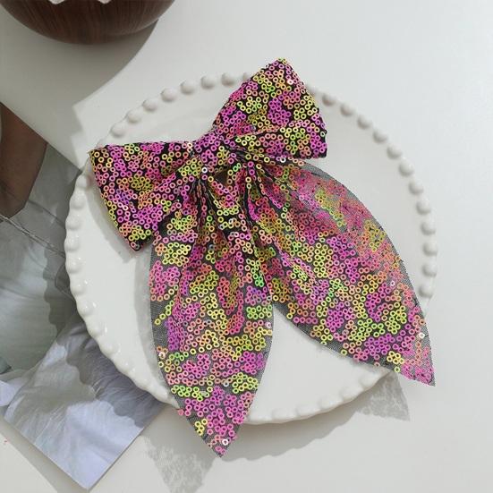 Girls Hair Pin Shiny Sequins Lightweight Breathable Fabric Hair Clip Bow Hair Accessories Party Photo Prop