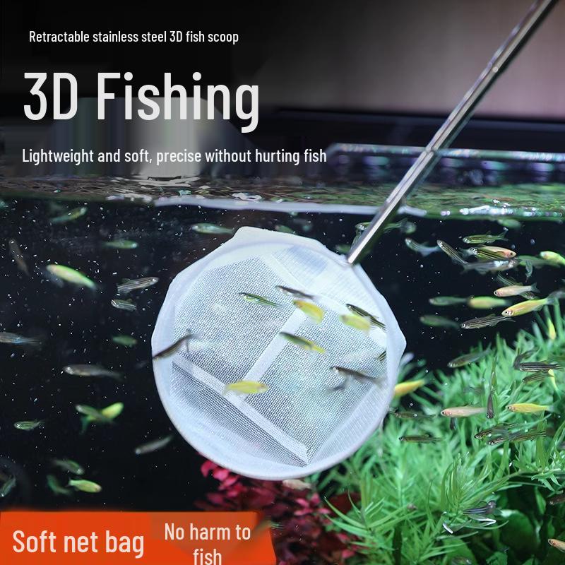 Stainless Steel Retractable Fishing Net for Aquariums and Tropical Fish
