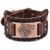 Vintage Viking Braided for Men Celtic Wolf Head Bangle Classic Animal Motifs On The Hand Accessories