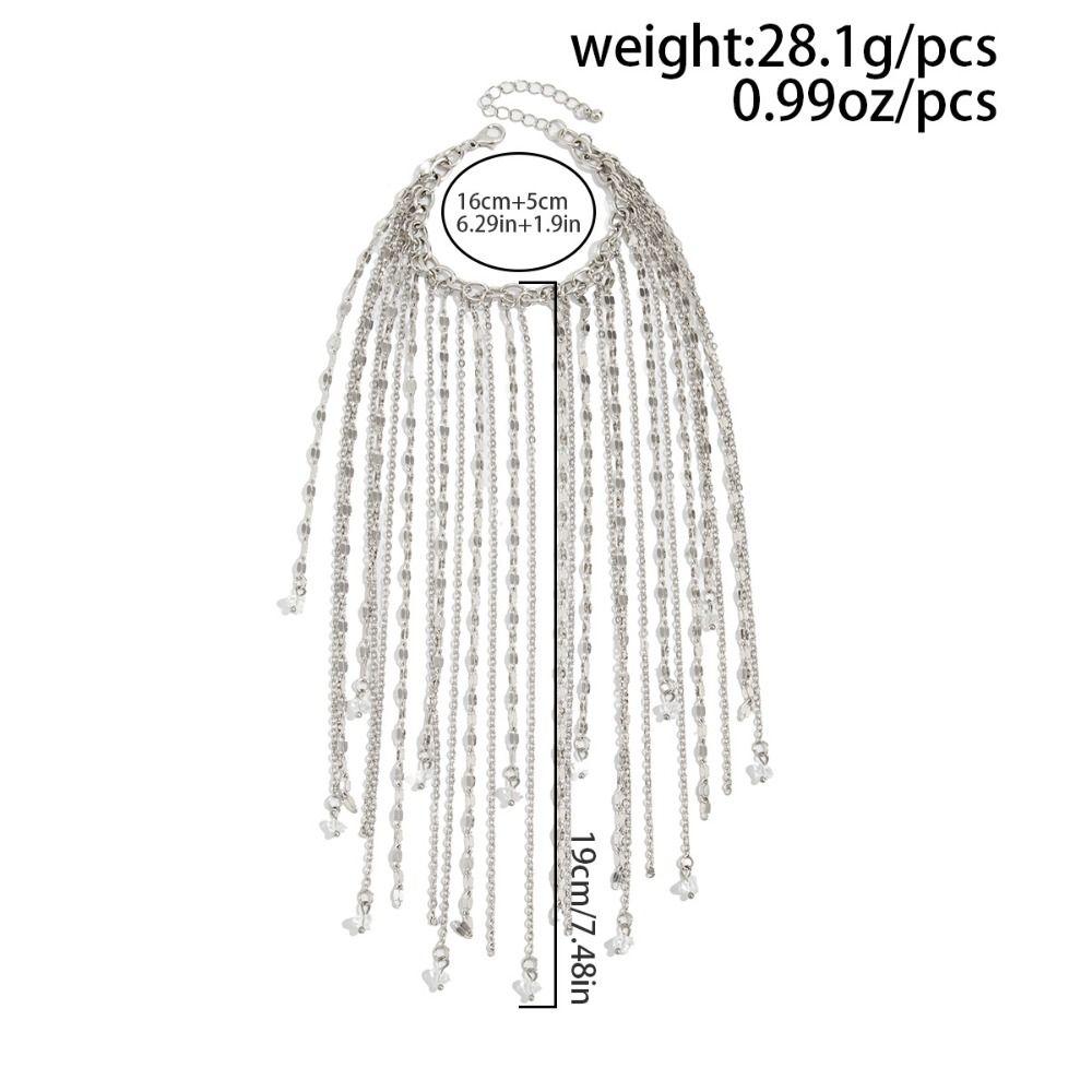 Alloy Long Tassel Bracelet Exaggeration Link Chain Bangle New Design Chain Bracelet