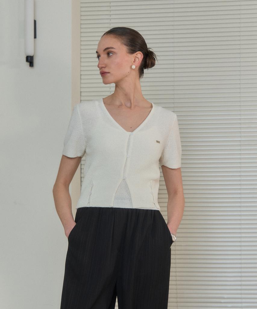 JUCYJUDY Knit Top And Short Sleeve Cardigan Set Jzkt326A