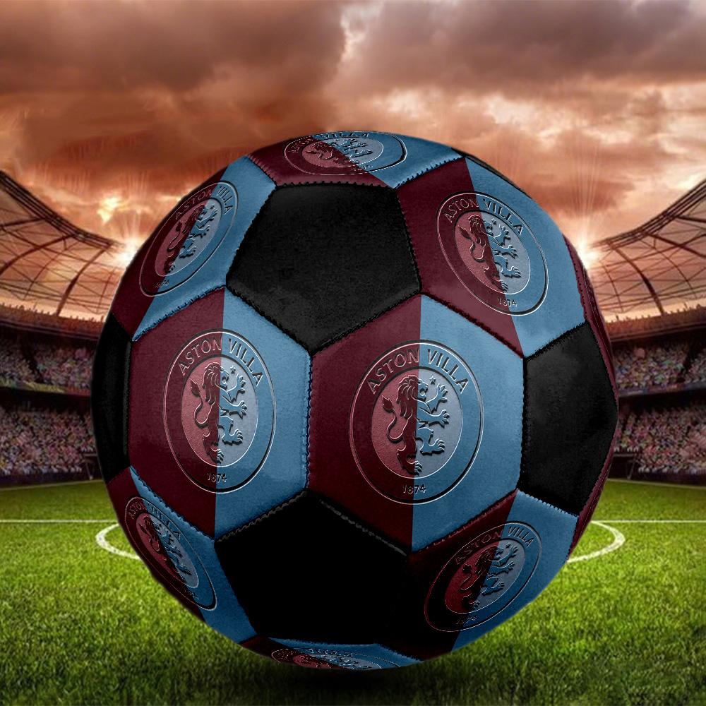 Футбольный мяч Aston Villa F.C. Цветной Для всех возрастов Машинная строчка ПВХ Готов к соревнованиям Прочный Высокий отскок. РАЗМЕР 5