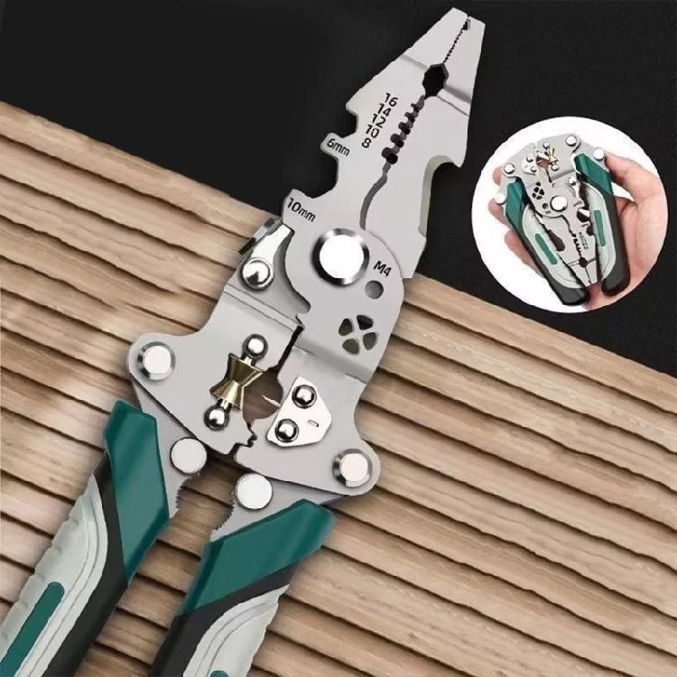 Efficient Wire Stripper Pliers with Folding Capability and Pulley Design Cable Crimping Cutter for Enhances Portability