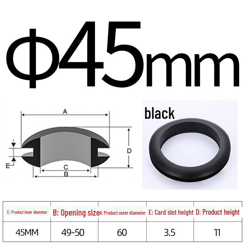 Черное двухстороннее резиновое защитное кольцо для провода