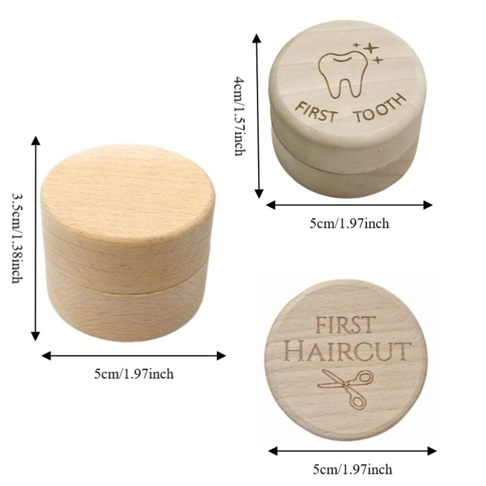 5cm Wood Storage Box Necklace Organize Baby Fetal Hair Box Creative Primary Teeth Storage  Home