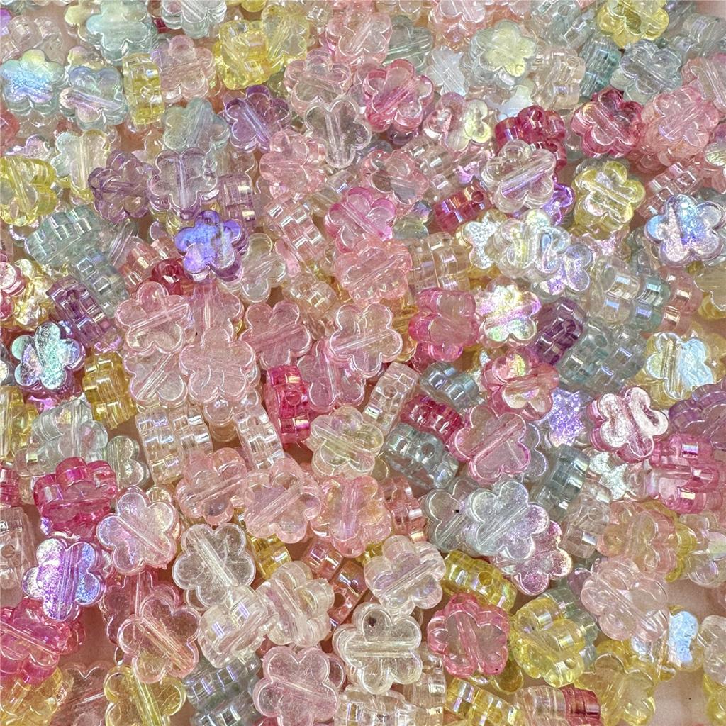 50Pcs Handcrafted DIY Findings 15mm Beading Necklace Bracelet Jewelry Making Flower Beads for Crafted Mobile Phone Chain