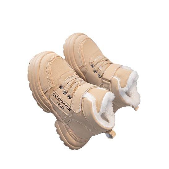 Новые детские зимние ботинки утолщенные высокие из хлопка