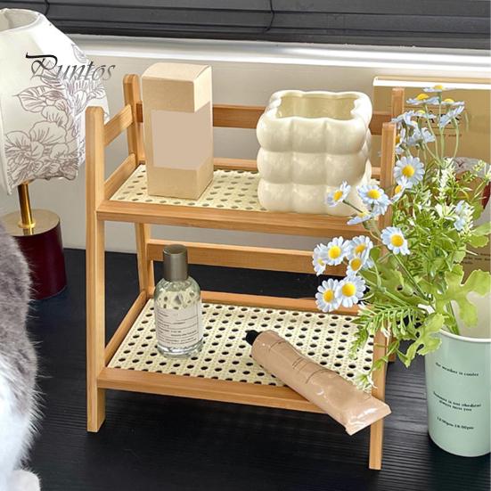 Деревянный стеллаж для хранения вещей, гладкие края, без заусенцев, двухслойная конструкция, прочная треугольная структура, настольный органайзер, демонстрационная стойка