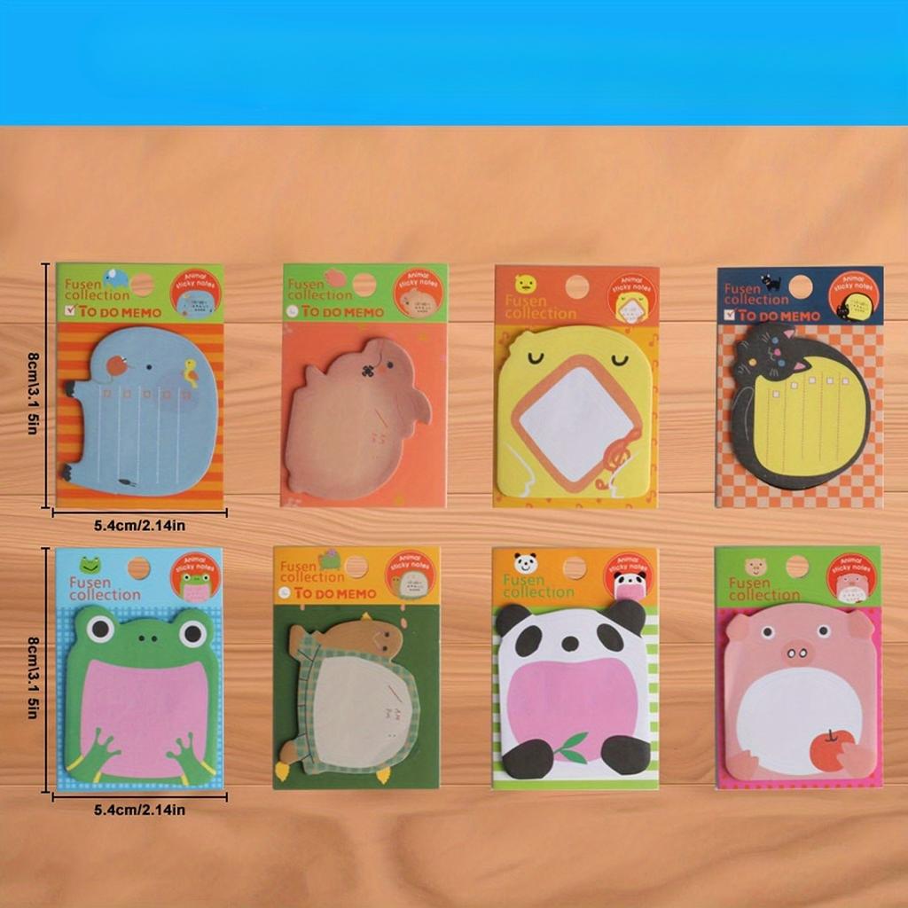 Набор из 20 штук по 480 мультяшных липких заметок с животными, креативный мини-блокнот, отрывные стикеры для заметок, студенческие канцелярские товары, офисные принадлежности, милый портативный блокнот