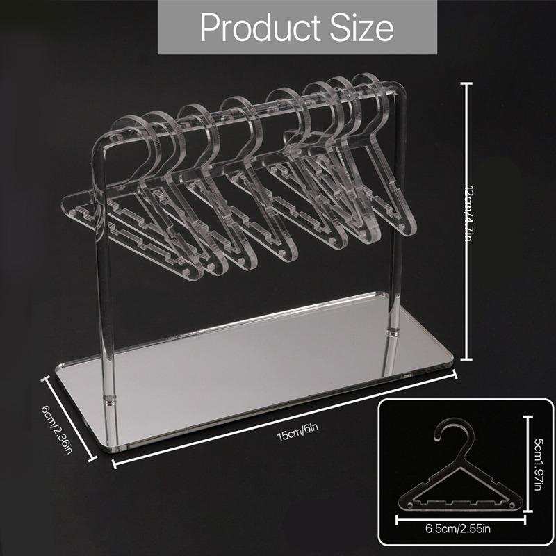 Вешалка для сережек с мини-вешалками Акриловый дисплей для сережек с инструментом для 8 пальто