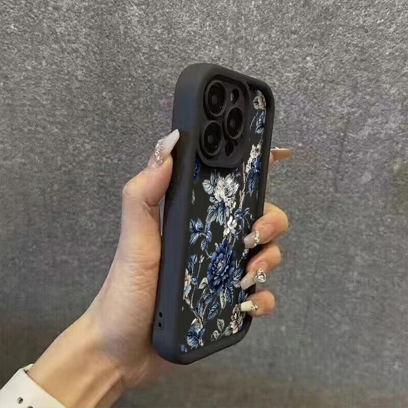 Бело-синяя цветочная ветка Чехол для телефона для Xiaomi Redmi Note 14 13 Pro Plus 5G 12 11 10 Pro 4G Redmi 13 14C 13C 12C Конфетный чехол