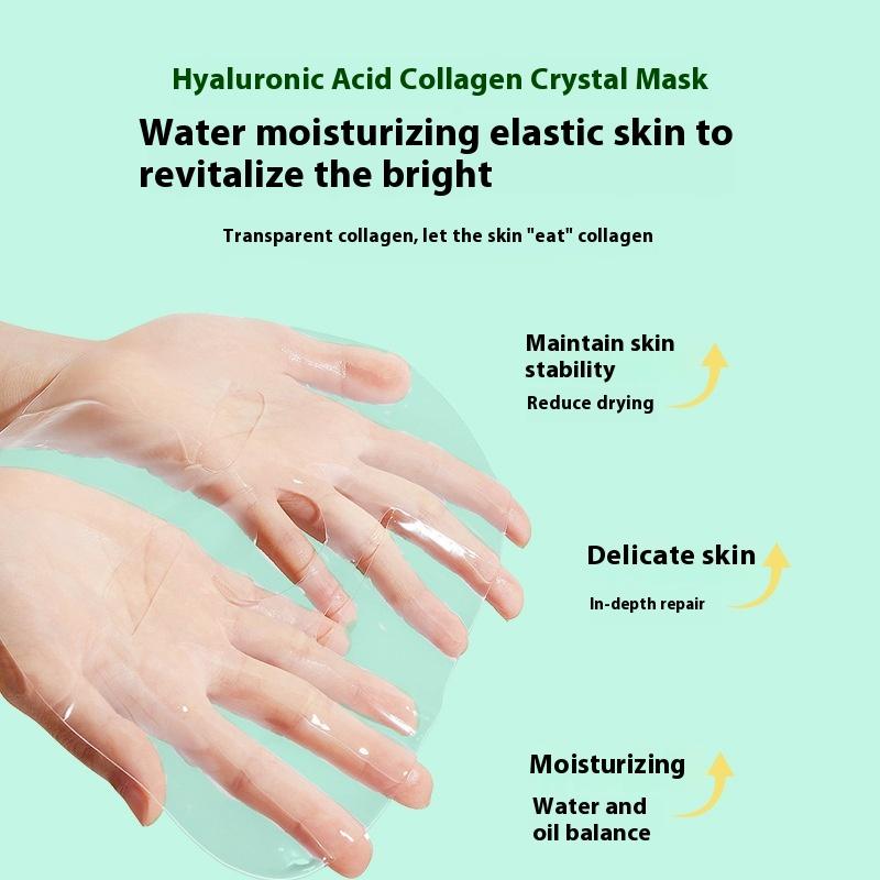 Маска с гиалуроновой кислотой и коллагеновыми кристаллами, успокаивающая и осветляющая, увлажняющая маска для кожи человека против морщин