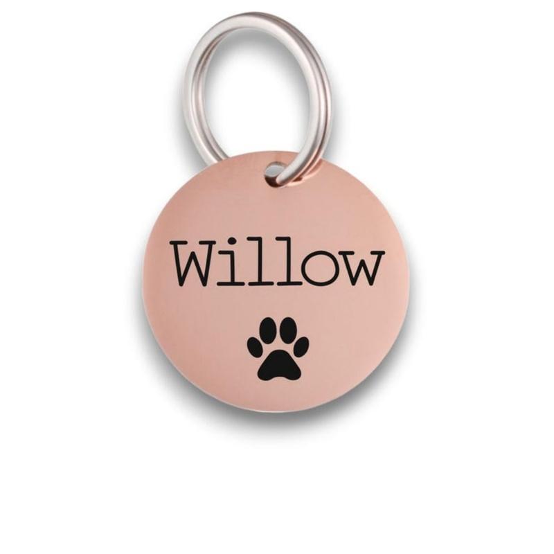 Custom Engraved Dog ID Tag Personalized Pet with Symbols & Phone Number Laser Stainless Steel Slide-On Design Silent Durable