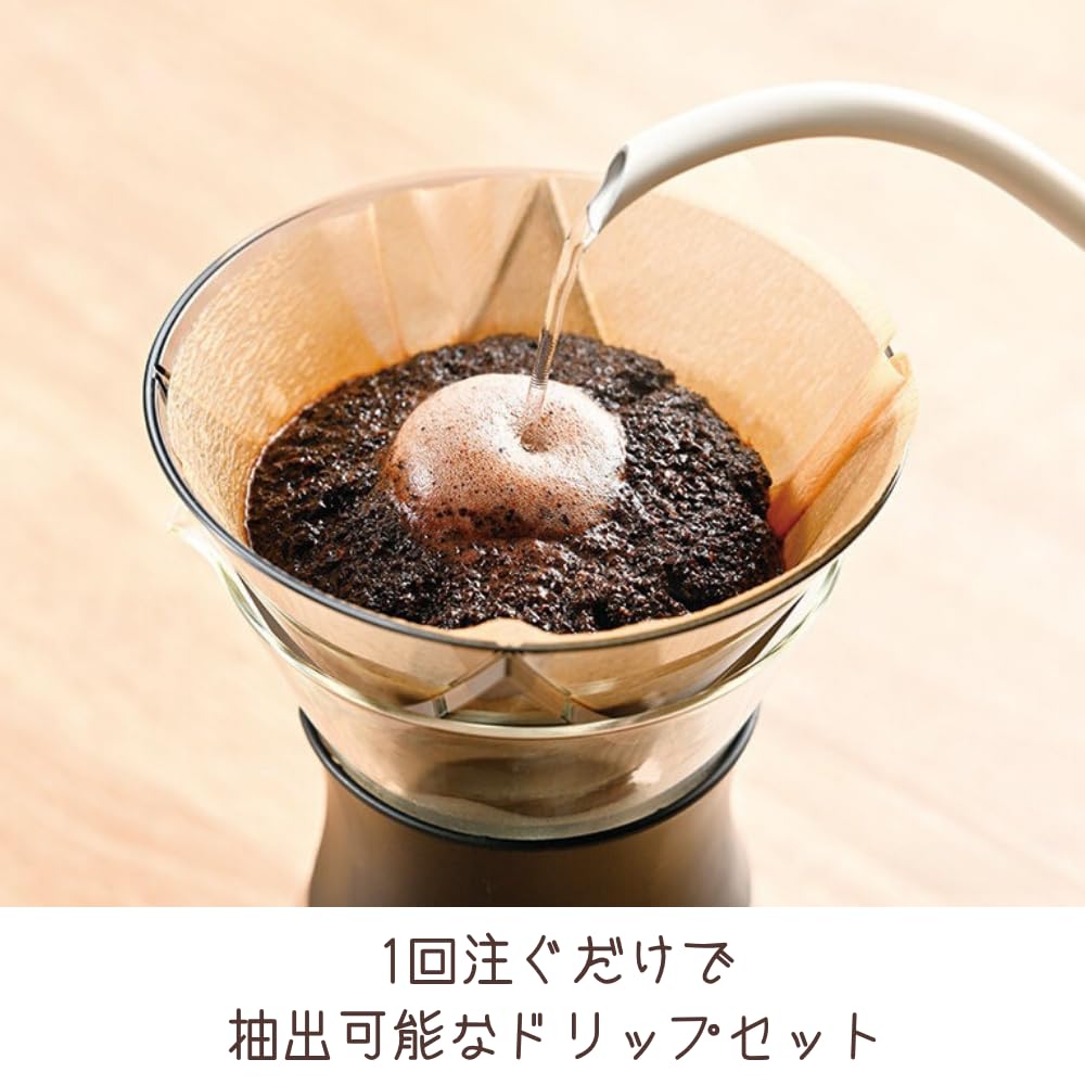 HARIO Easy Coffee Pot, Набор 1-й Дриппер и Сервер, Ручное заваривание для начинающих, Черный, OCP-40-B