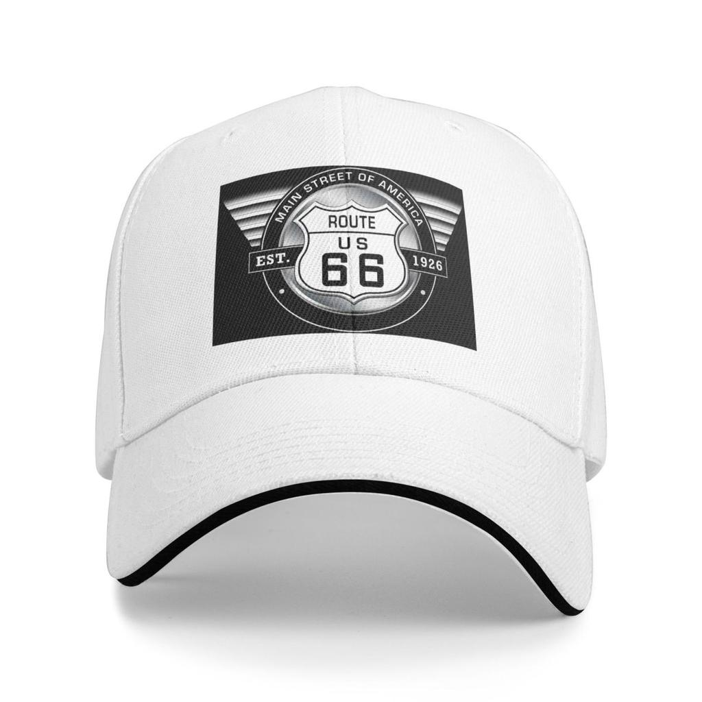 Unisex Baseball Hats Vintage Route 66 Round Sign Logo Outdoor Streetwear Summer Sports Baseball Caps Hip Hop Cap Casquette Hats