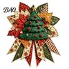 Customizable Holiday Party Favors Christmas DIY Quilted Bow Sewing Craft Kit, Pre-cut Patchwork Fabric Art for Set, Door Hanger Wall Mantel Home Decor