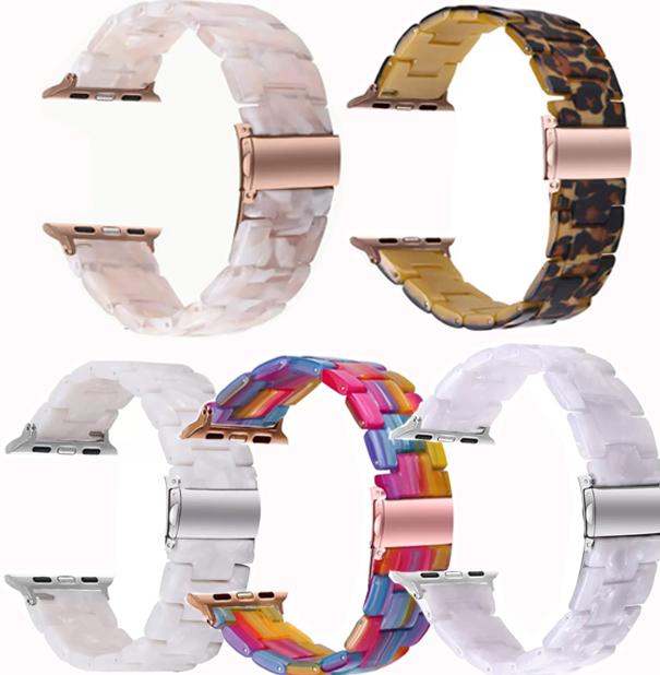 For Apple Watch Strap, Suitable For Series 10 9 8 7 6 5 4 3 2 1 38mm 40mm 41mm 42mm Resin Wristband For Apple Watch Accessories