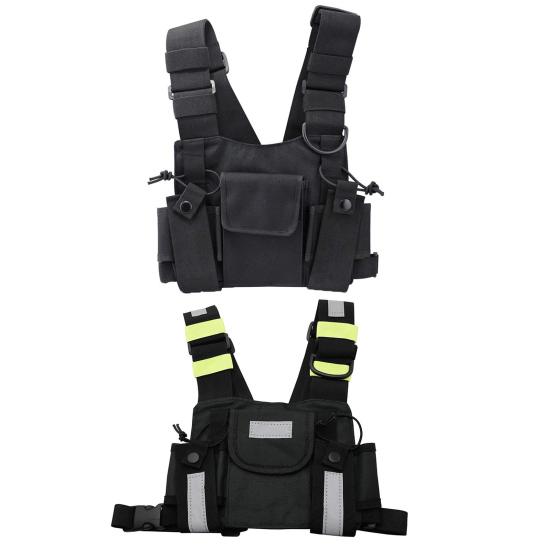 Универсальная нагрудная сумка для двухсторонней радиостанции, держатель для рации hands-free, регулируемая водостойкая сумка-жилет на грудь