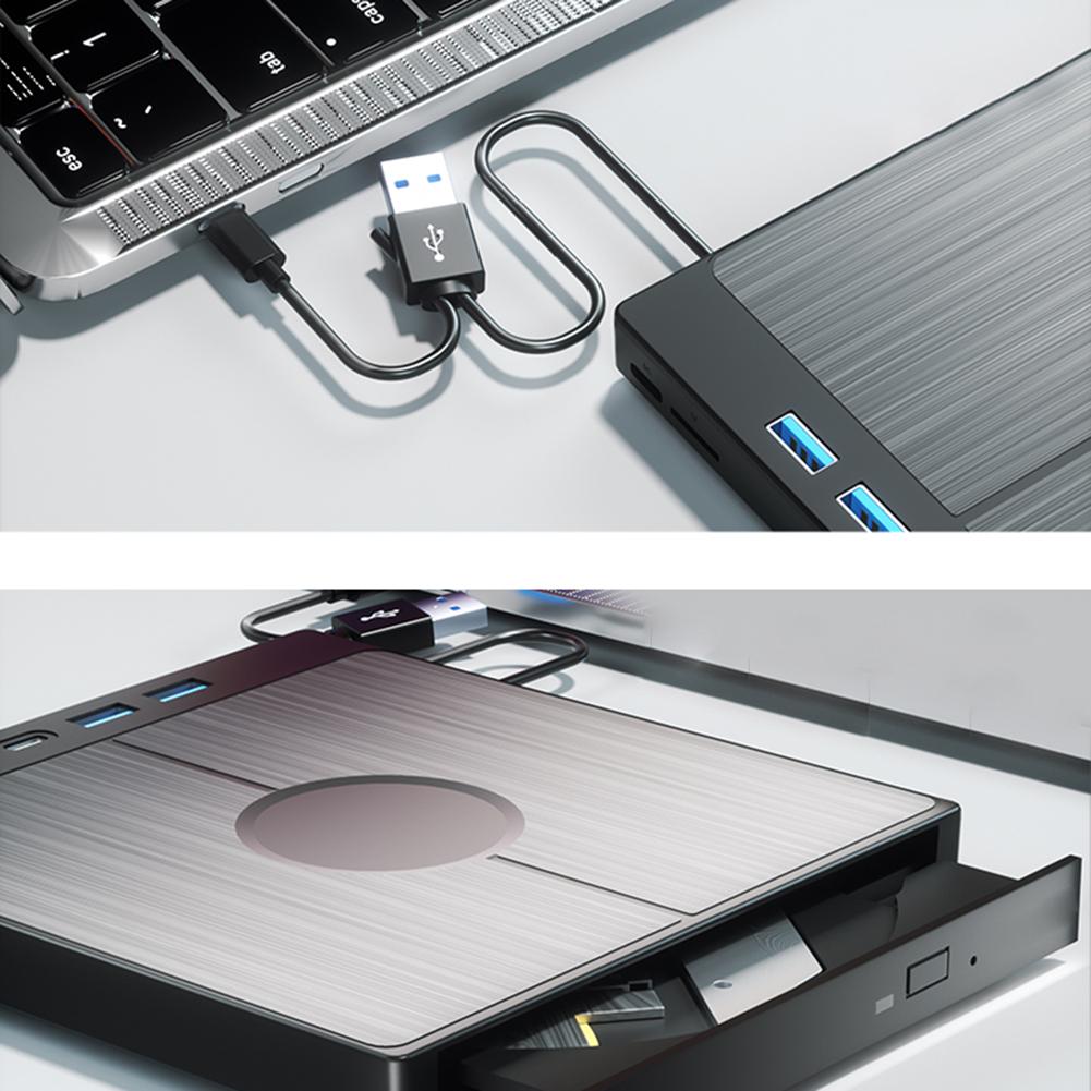 7 In 1 USB 3.0 Type C External CD DVD RW Writer Drive DVD Burner Reader Player Optical Drives with SD/TF Port For Macbook Laptop