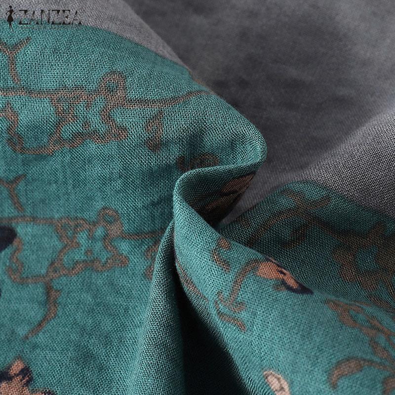 ZANZEA Женские повседневные майки без рукавов с круглым вырезом и принтом