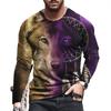 Мужская футболка с длинным рукавом на весну и осень, мужская свободная толстовка с круглым вырезом, 3D-принт, топ с длинным рукавом