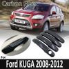 Черное углеродное волокно для Ford KUGA MK1 2008 ~ 2012 2009 2010 2011, крышка дверной ручки, украшения для автомобиля