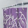Purple Shower Curtain With White Leaf Pattern Modern Bathroom Decor Waterproof Fabric Material For Home Improvement Easy Install