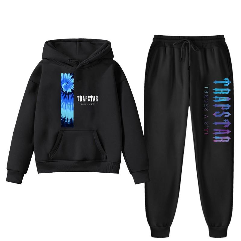 Trapstar Print Hoodie Pants Set Men Women Casual Streetwear Winter