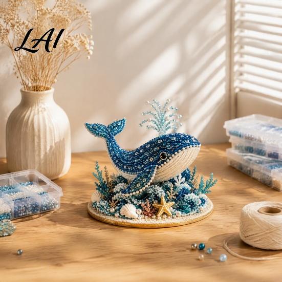 Jewelry Making Supplies for Kids Beaded Ocean Animal DIY Kit 3D Octopus Shark Craft Full Tool Kit Beading Handmade Sea Animals Bead Art Project
