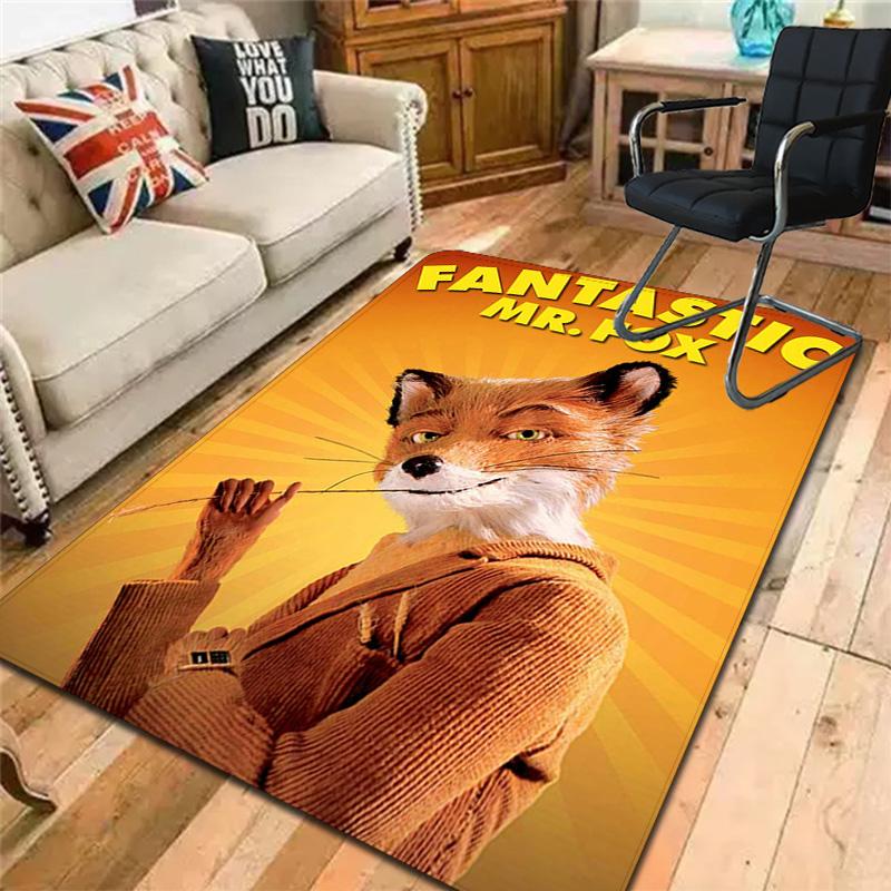 Cartoon Mr. Fox Rug Floor Mat for Living Room or Bedroom Soft and Comfortable Carpet a Gift for Birthday and Holiday.NFF0928390