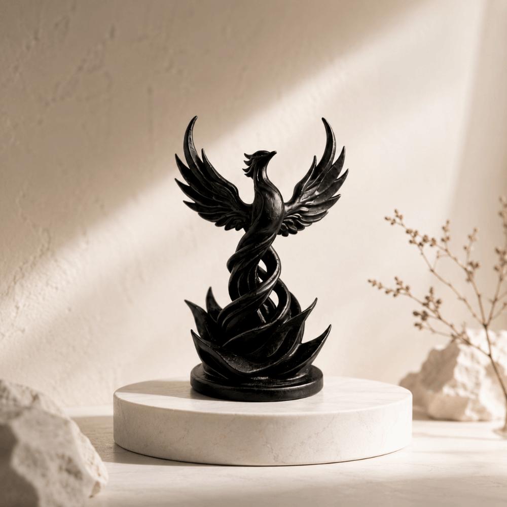 Vintage Bird Statue 3D Printed Home Decor Spiral Phoenix Sculpture Office Decoration