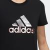 Adidas Футболка с коротким рукавом и принтом логотипа из фольги, женская, черная GP0685