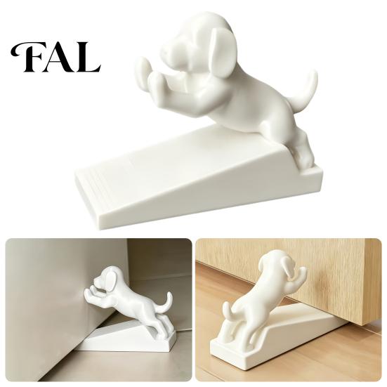 Portable No Punch Door Accessory 3D Printed Cartoon Dog Stopper, Cute Animal Holder, Desktop Figurine for Office Non-Slip Wedge Floor Wall Protection