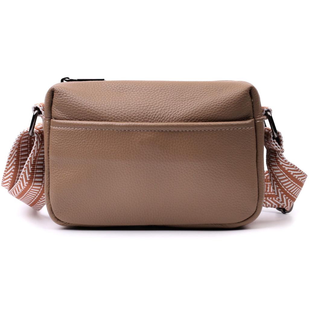 Small Bag with One Compartment for Stylish Women Made of Genuine Leather Vintage 22604 Beige