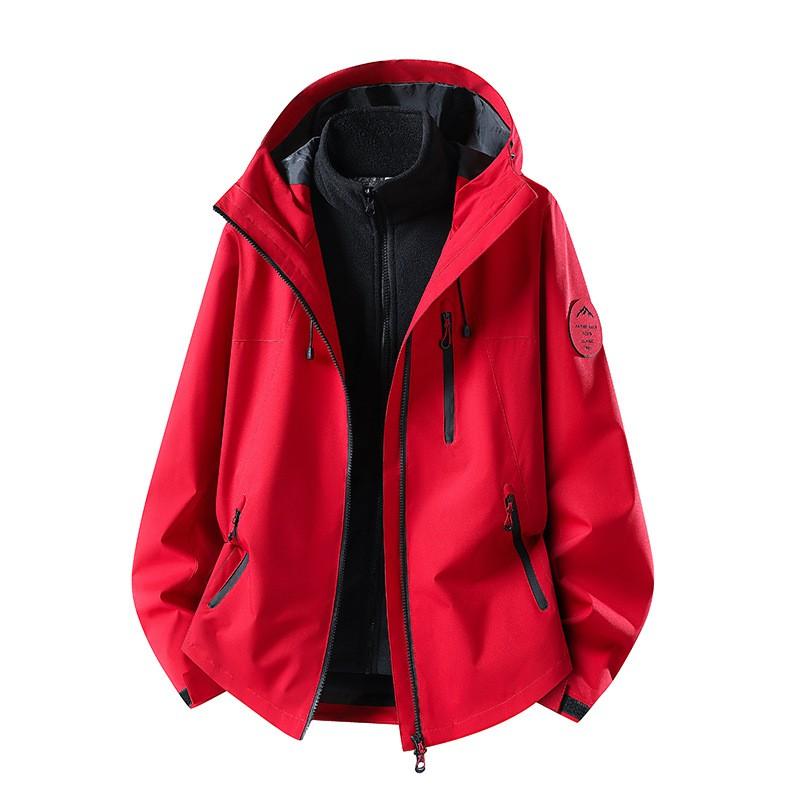 Womens 3-in-1 Waterproof Windproof Hiking Jacket With Removable Fleece Liner Outdoor Mountaineering Lightweight