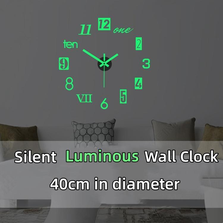 DIY Luminous Wall Clock, Mute, with Installation Accessories, Diameter 40cm