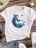 (Asian Size) Women Tee Clothing Butterfly Floral Trend  Casual Printing Top Graphic T-shirts Short Sleeve T Shirt Fashion Printed Lady Female