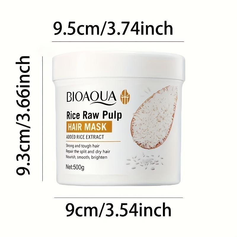 500г Маска для волос из рисовых отрубей - Глубоко питательная для сухих, секущихся кончиков и вьющихся волос, Смягчающий и разглаживающий эффект, Натуральное средство для ухода за волосами