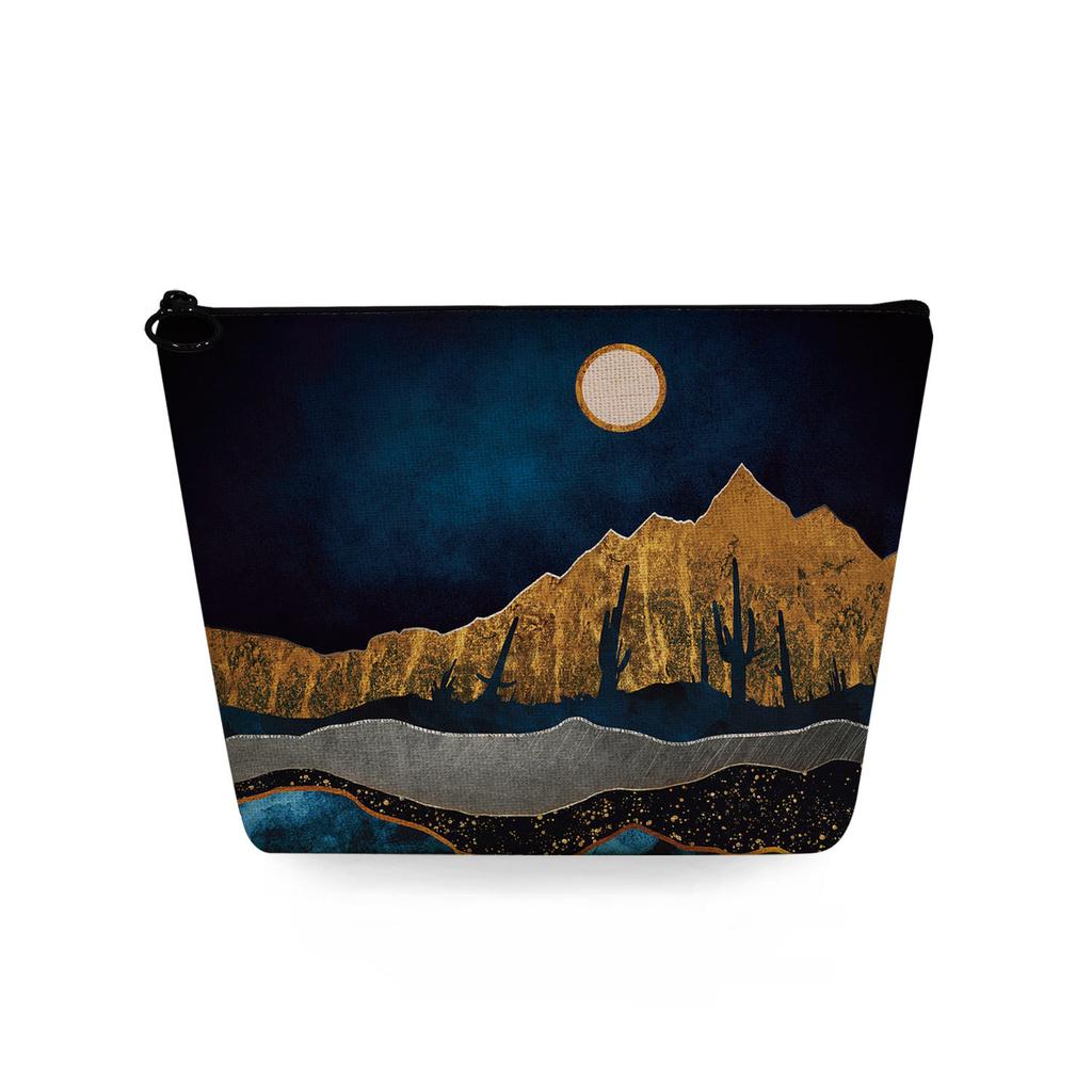 Women Landscape painting Print Cosmetic Bag Toiletries Organize Travel Storage Case 6753 KTB
