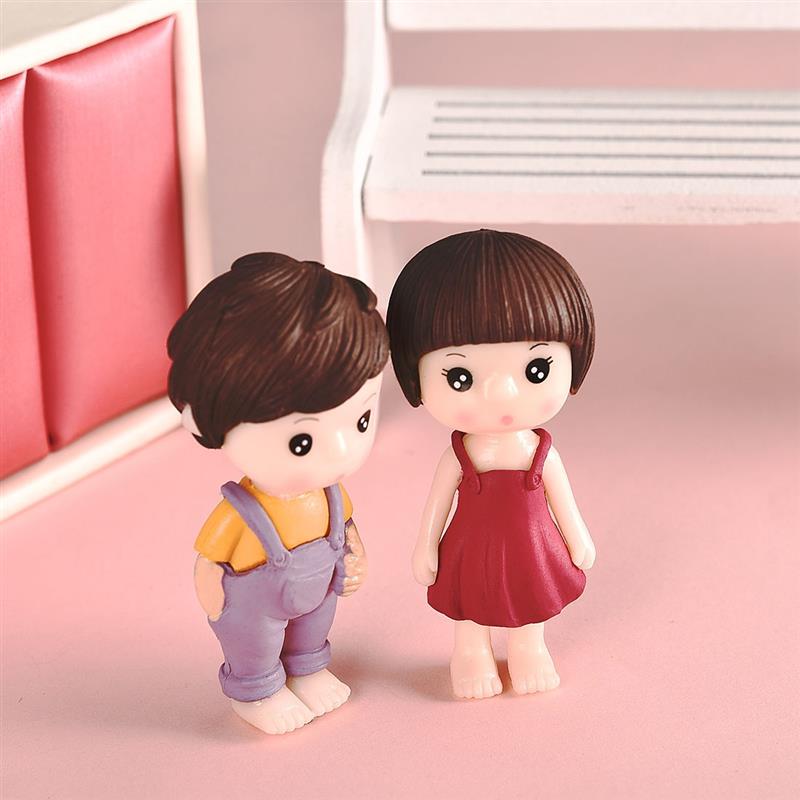 1 Pair Little Lovers Miniature Landscape DIY Ornament Home Garden Dollhouse Decor Ornament Gift