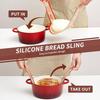 Силиконовый мат-стропа для выпечки хлеба на закваске - 2 шт., круглые стропы для выпечки теста для чугунной кастрюли, антипригарный, высокой термостойкости, для подъема формы для выпечки хлеба на закваске