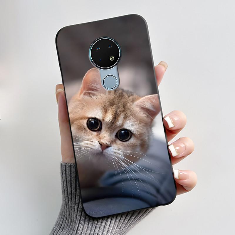 Милый Чехол Для Nokia 6.2 / Nokia 7.2 Fundas Capa Печатный Корпус Защитная Крышка Мягкий Силикон Мультяшный Черный Корпус Coque