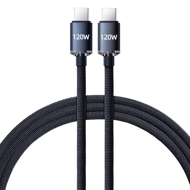 PD 120W USB Type C To USB C Cable for iPhone 15 Pro Max Fast Charging Charger Data Wire Cord Type-C USBC Cable 0.25M/1M/1.5M/2M