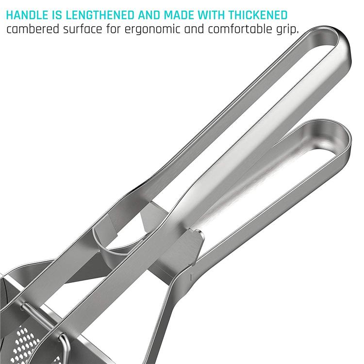 LMETJMA Potato Ricer Stainless Steel Potato Masher Heavy Duty Potato Ricer Masher For Baby Food Fruit Vegetable Juicer KC0154