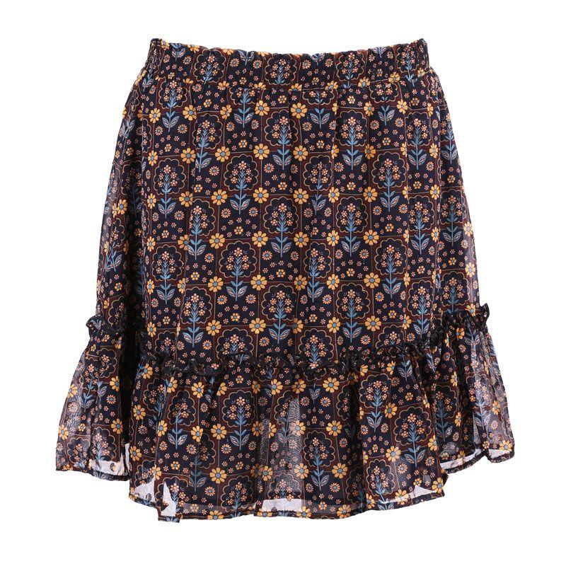 Isalda Burgundy Printed Skirt for Women DEELUXE 74