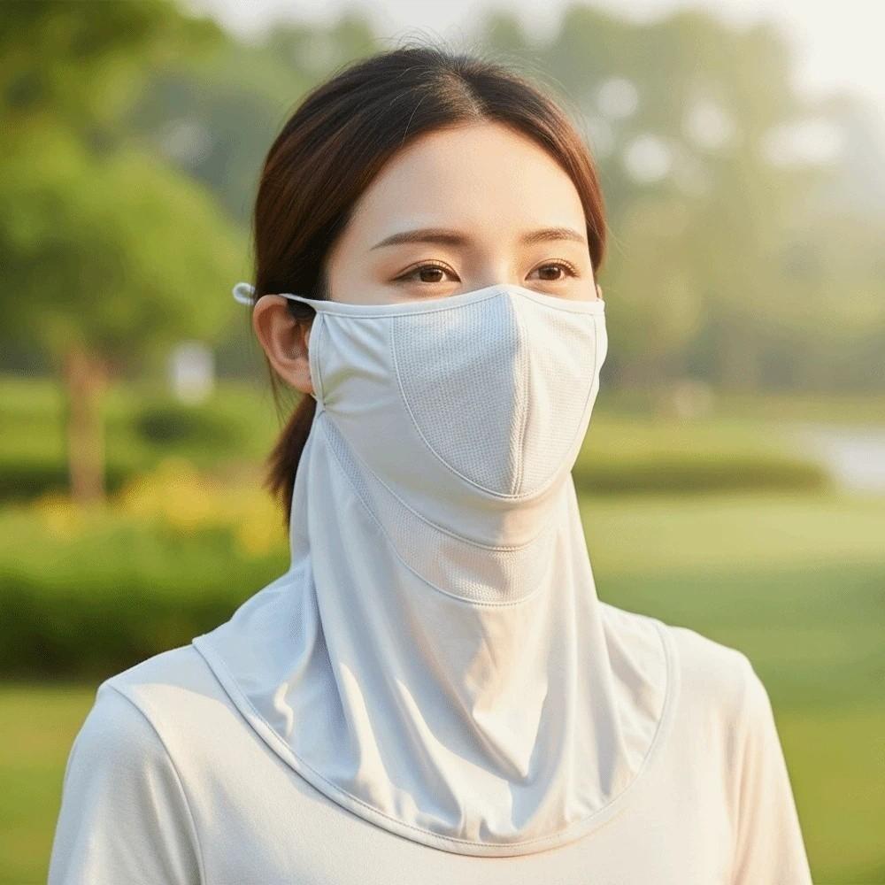 Thin Face Sun Protection Elastic Breathable Sunshade Mask Daily Neck Sunscreen Mask Women