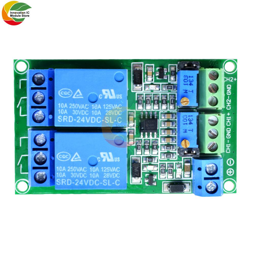 Ziqqucu 2-channel Voltage Comparison Module 2-channel Voltage Comparator Voltage Comparison IC LM393 DC5V DC12V DC12V Module