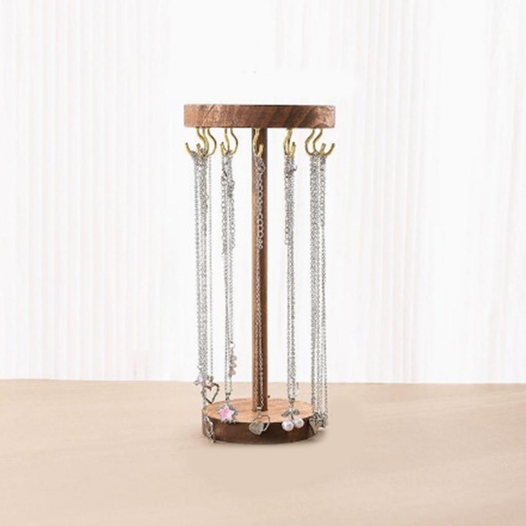 Держатель для украшений Подставка для ожерелий Подставка для брелоков Текстура дерева для демонстрации ожерелий, серег и браслетов в магазинах