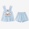 Girls Cartoon Tank Top and Short Sleeve Pajama Set Lightweight Summer Sleepwear